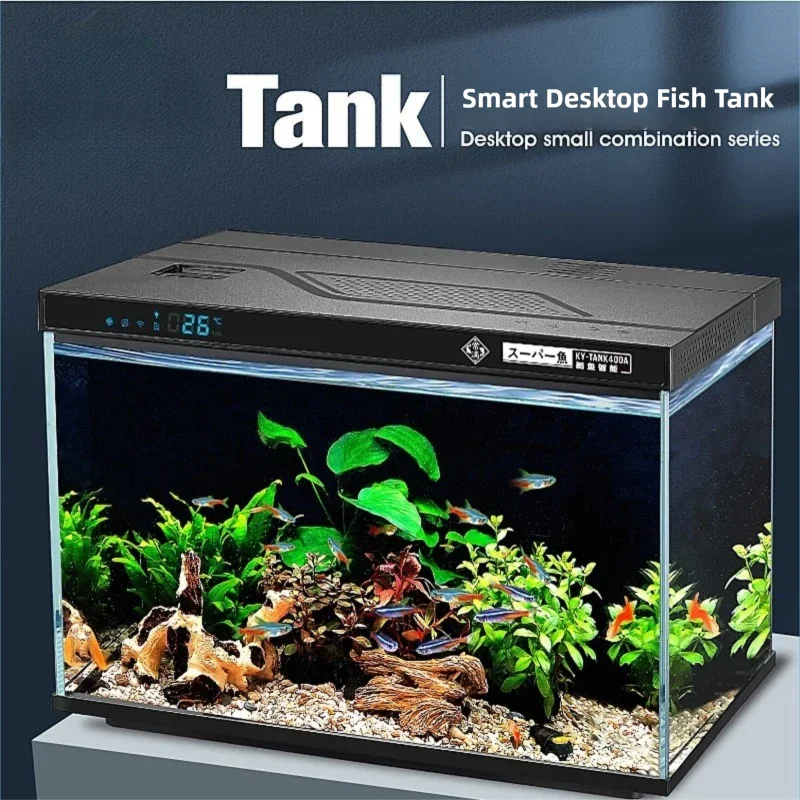 Acuario de peces frescos, tanque de peces de escritorio inteligente, aplicación táctil, Control silencioso, reducción de aire, arrecife de Coral para agua dulce marina