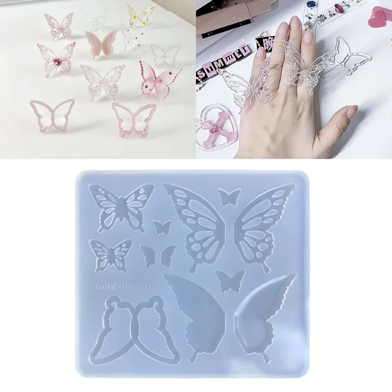 

Geometry Filler Various Styles Butterfly-shape Parts Silicone Mold Woman Keychain Decorative Pendant Mold for DIY Crafts
