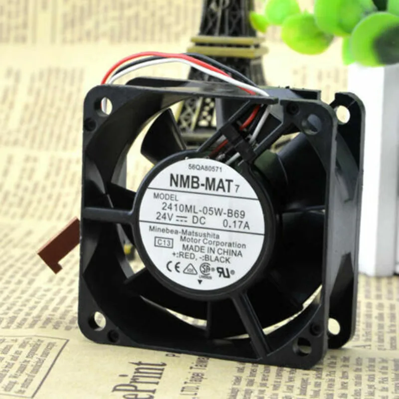 

1pc 2410ML-05W-B69 6025 24V 0.17A 6CM 6025 Double ball inverter cooling fan