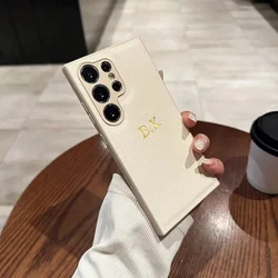 Personalized 3D Engraved Faux Leather Phone Case - Galaxy S20 FE (White)