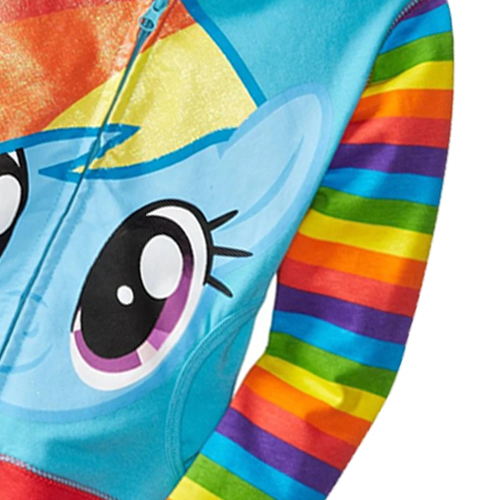 Spring Baby Boys Girls Cartoon Little horse Rainbow Hoodies Jacket Kids Sweatshirt Children Hooded Outerwear 1-6 Years