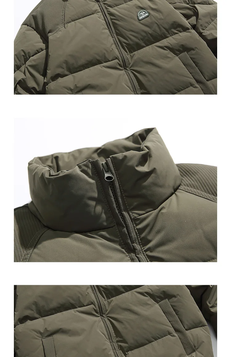 Description Picture 5 of itemMen/Women Japanese Style Stand Collar Fluffy Down Jackets Autumn Winter Thickened Warm Windproof Loose Casual Zipper Parkas Coat