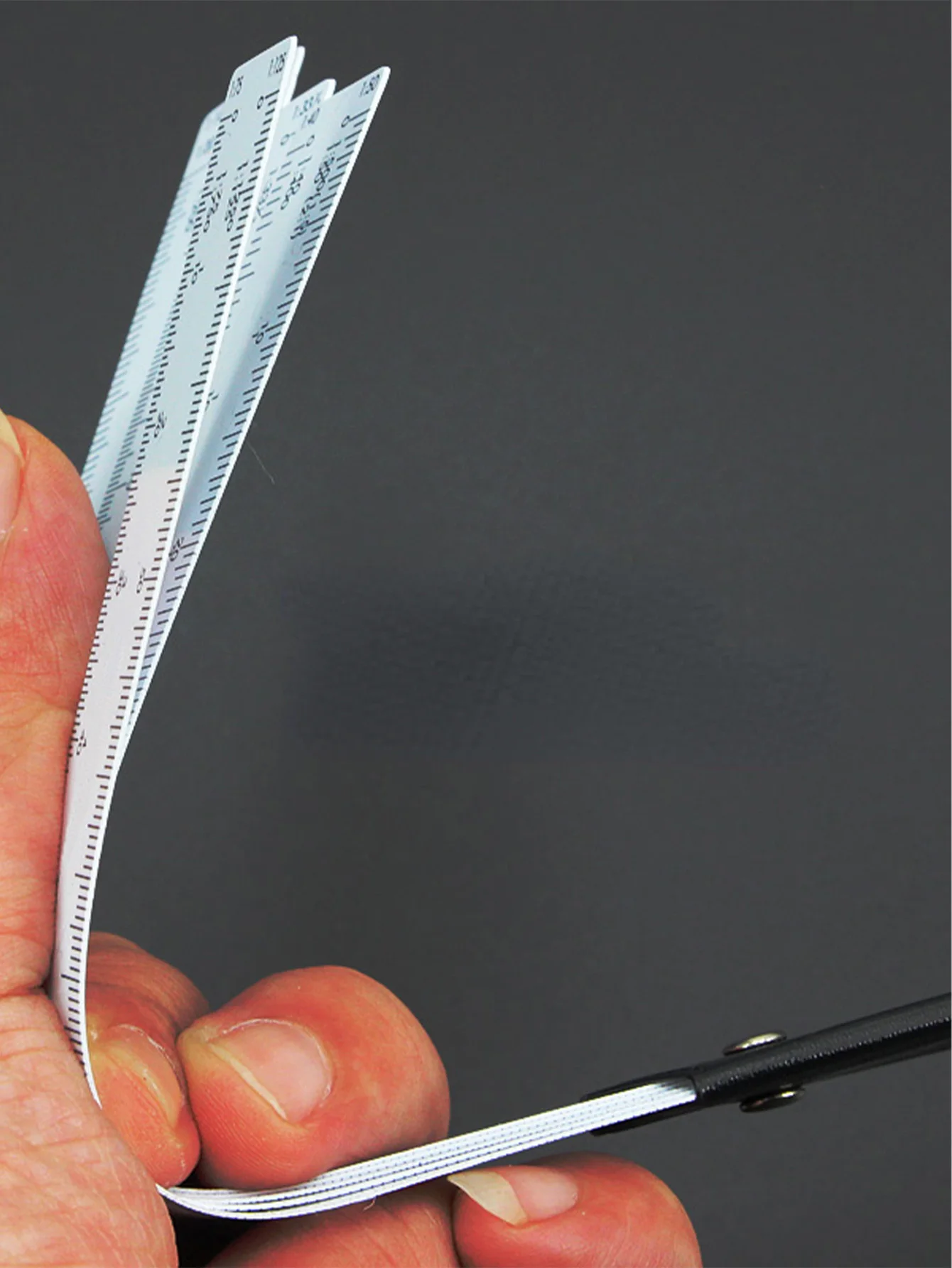 Fan-Shaped Architect's Scale Ruler with CM/DM/CM²/DM²/CM³/DM³ Scales - White & Black Plastic Architectural Measuring