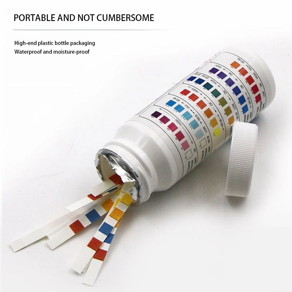 6-in-1 PH Test Strips Water Quality Test Paper Residual Chlorine Value Alkalinity Hardness Tester 50pcs For Swimming Pool