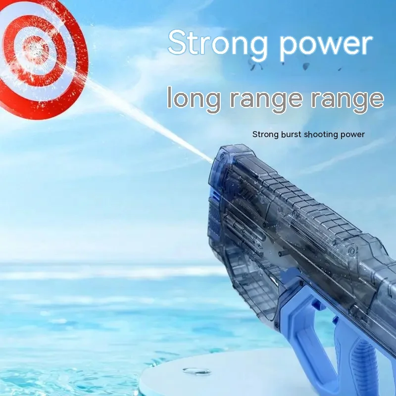 Water Guns New Electric Automatic Repeater Water Gun Toy Children's Water Cannon Large Toy High Pressure  Summer Toys Kid Gifts 2