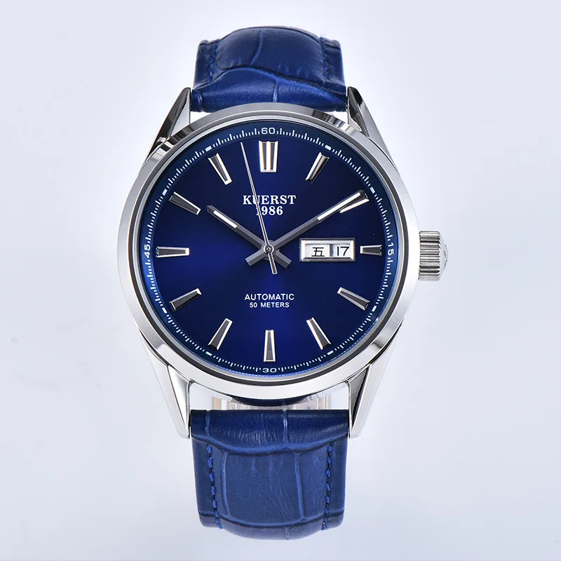 Elegant Men Women Automatic Watch 50 meters Waterproof Business Watches Cow Leather Band Wristwatch