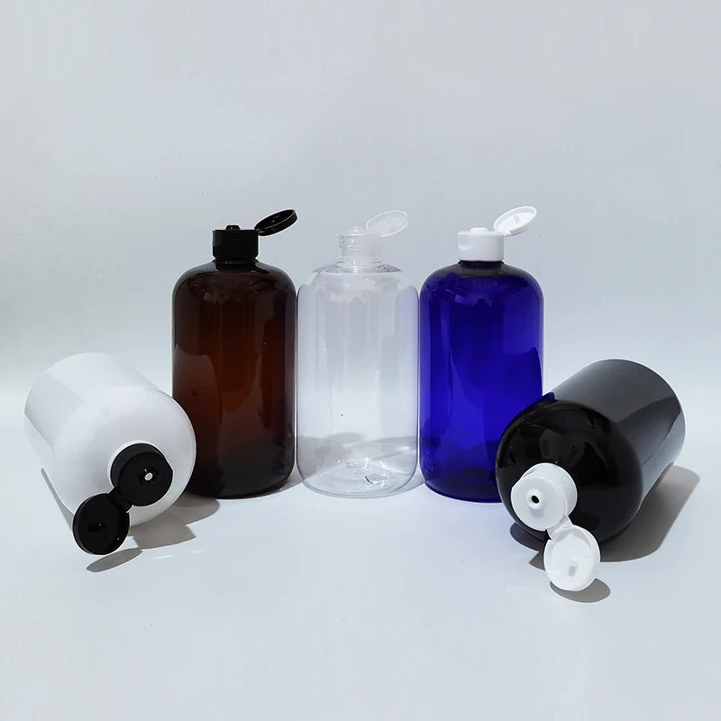 

12PC 500ML big-capacity Black/Brown Plastic PET Bottle,500cc Shower Gel Bottle,Empty Cosmetic Container,Shampoo Packaging Bottle