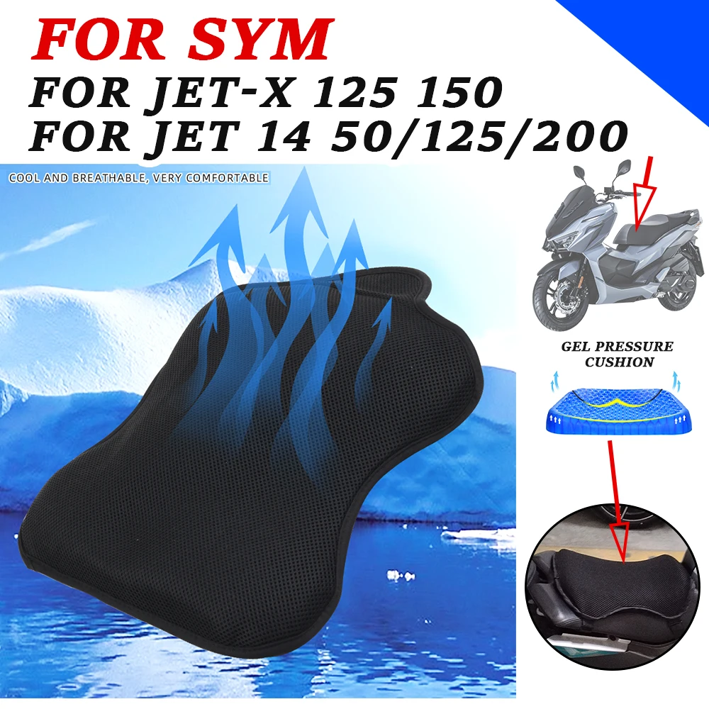 

Motorcycle Accessories Shock Absorption Gel Seat Cushion Cover Pressure Relief Pad For SYM JET 14 50 JET14 125 200 JET-X 125 150