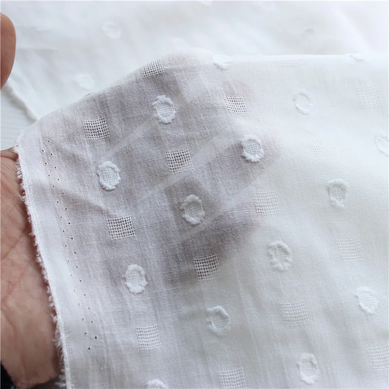 High-quality Cotton Fabric with Dots and Flower Patterns, For Summer Women's Wear, Shirt & Dress Making, DIY Crafting Material