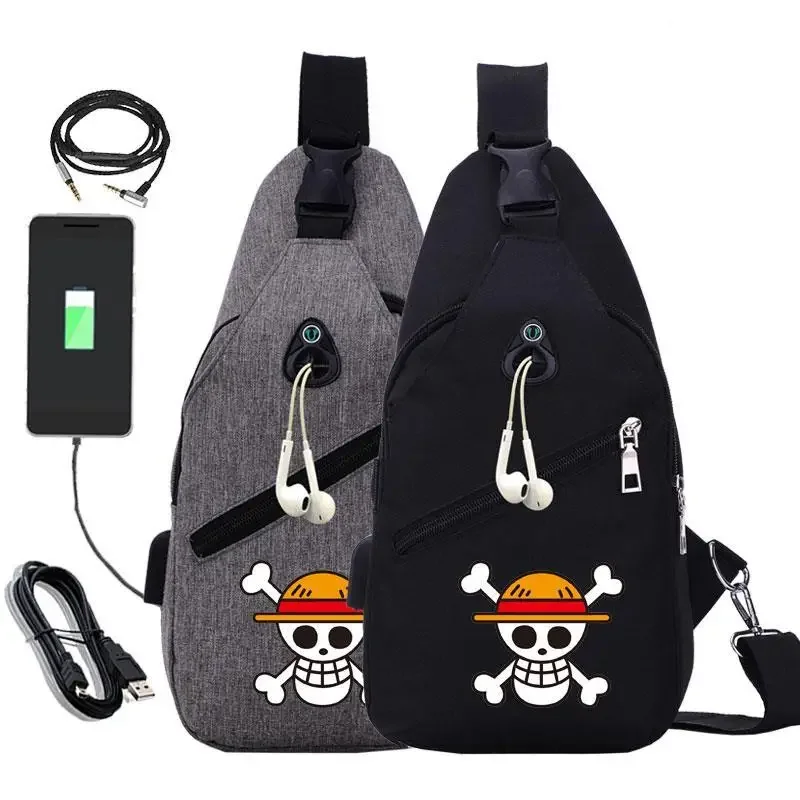 

New One Piece Shoulder Bag Luffy Anime Peripheral Messenger Bag Junior High School Boys Chest Bag Japanese Small Backpack