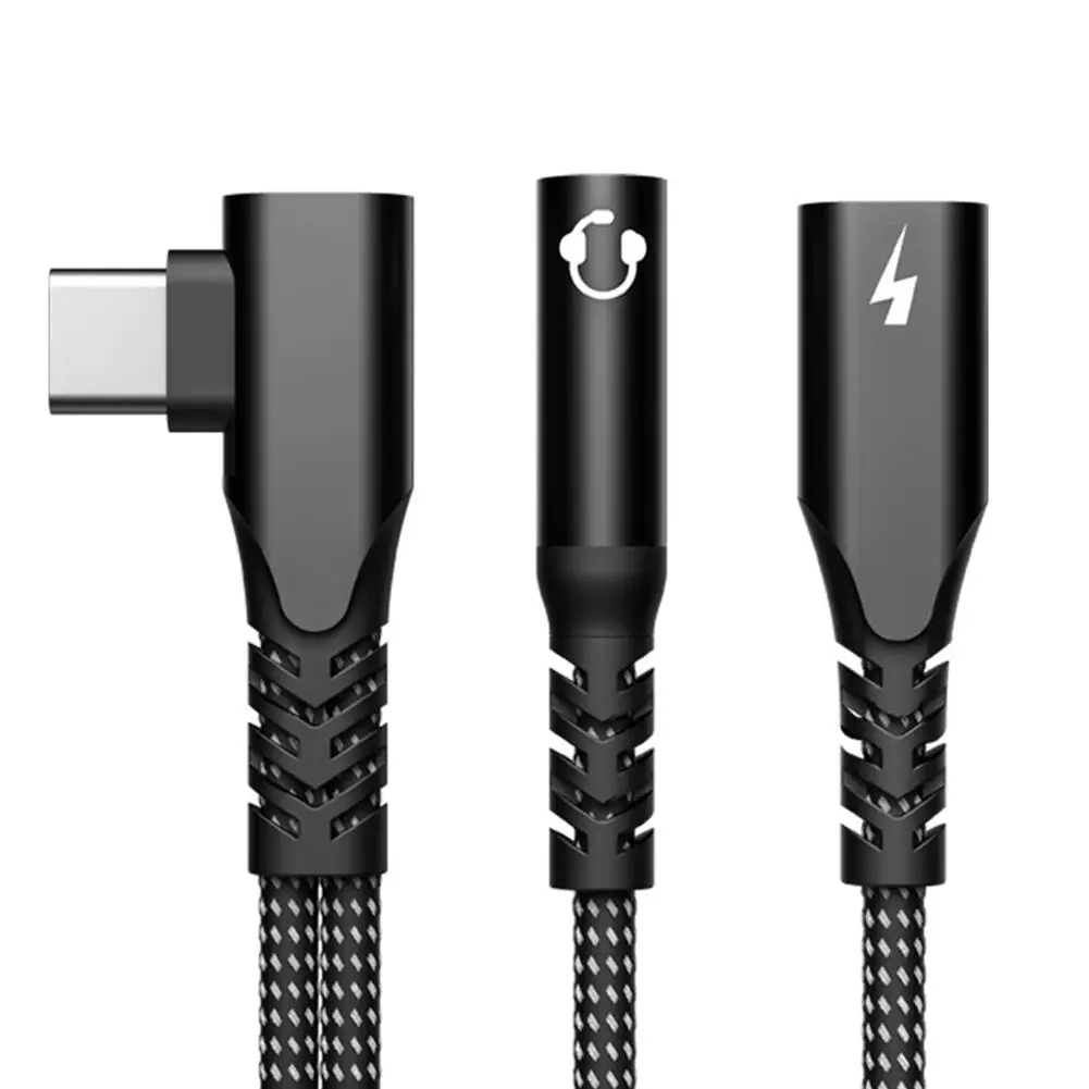 OTG 엘보우 USB C타입, 3.5mm AUX 잭 오디오, 60W 스플리터, 고속 헤드폰 충전 어댑터, N7D4, 2 in 1