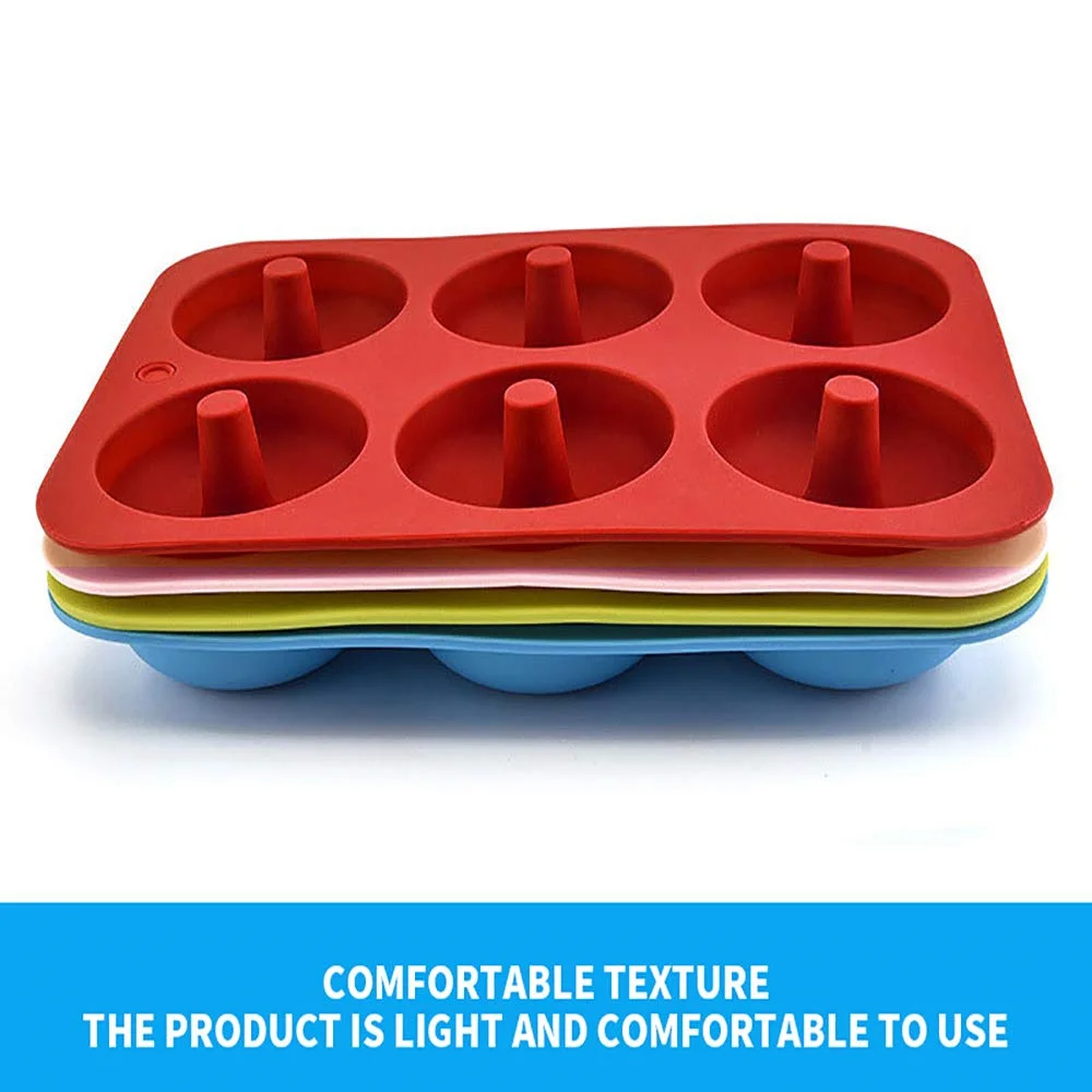 Silicone Non-Stick Donut & Bagel Baking Mold with 6 Cavities