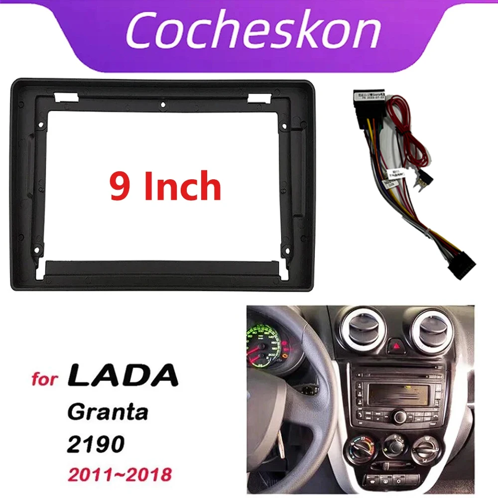 

Автомобильный аксессуар 2 Din 9 дюймов аудио пластиковая панель Gps Mp4 Радио Панель рамка для Lada Granta 2190 2011-2018 комплект крепления приборной панели