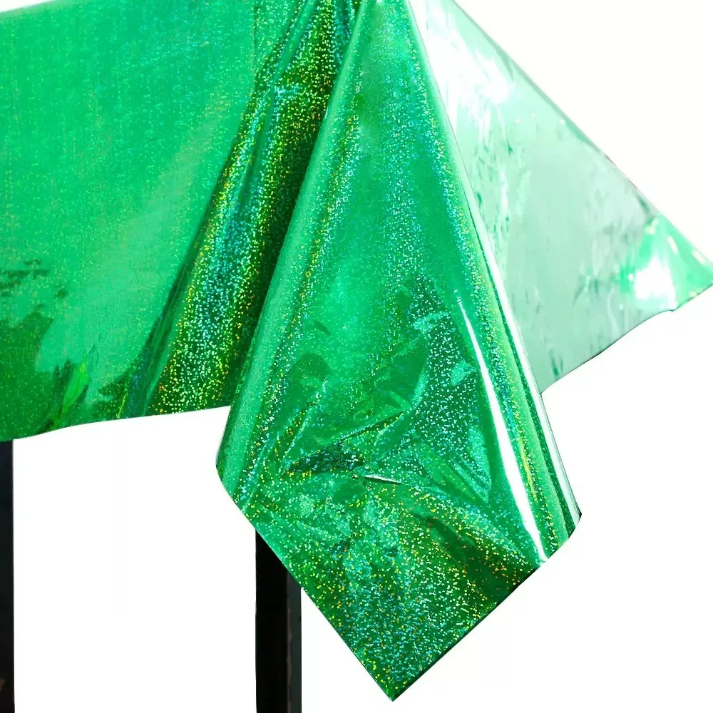 Neue Laser Rosa Grün Spleißen Magie Thema Party Dekoration Rosa Grün Hintergrund Rainsilk Vorhang Tischdecke Set – Detail 6