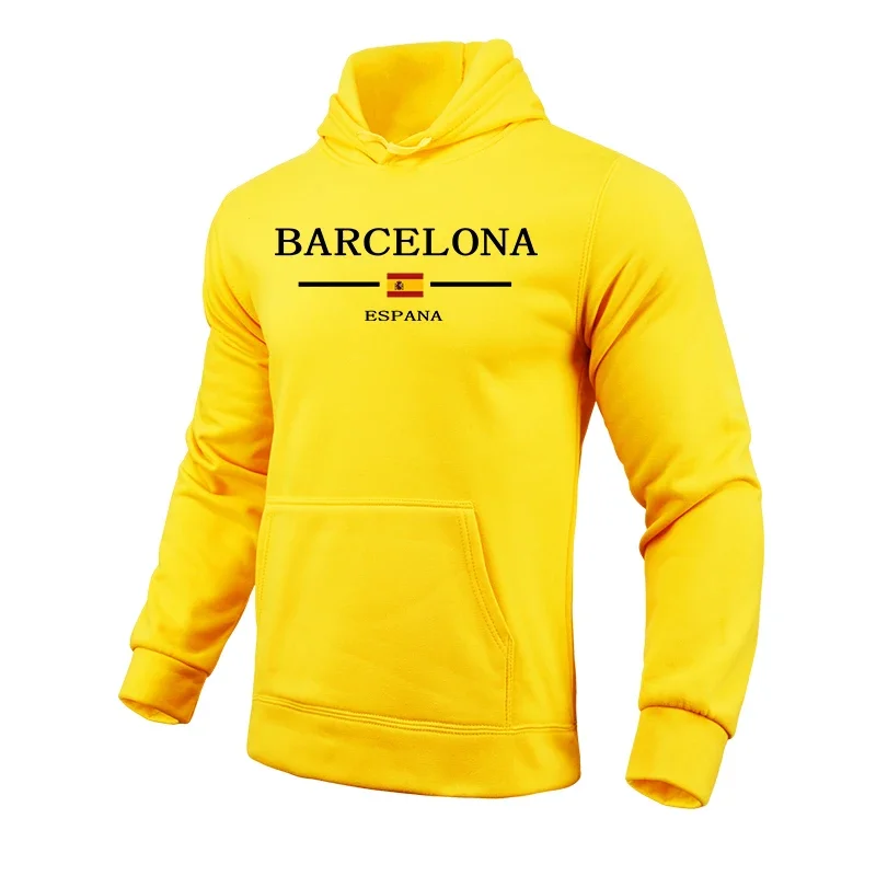 Men's Solid Color Hooded Sweatshirt Long Sleeved Pullover