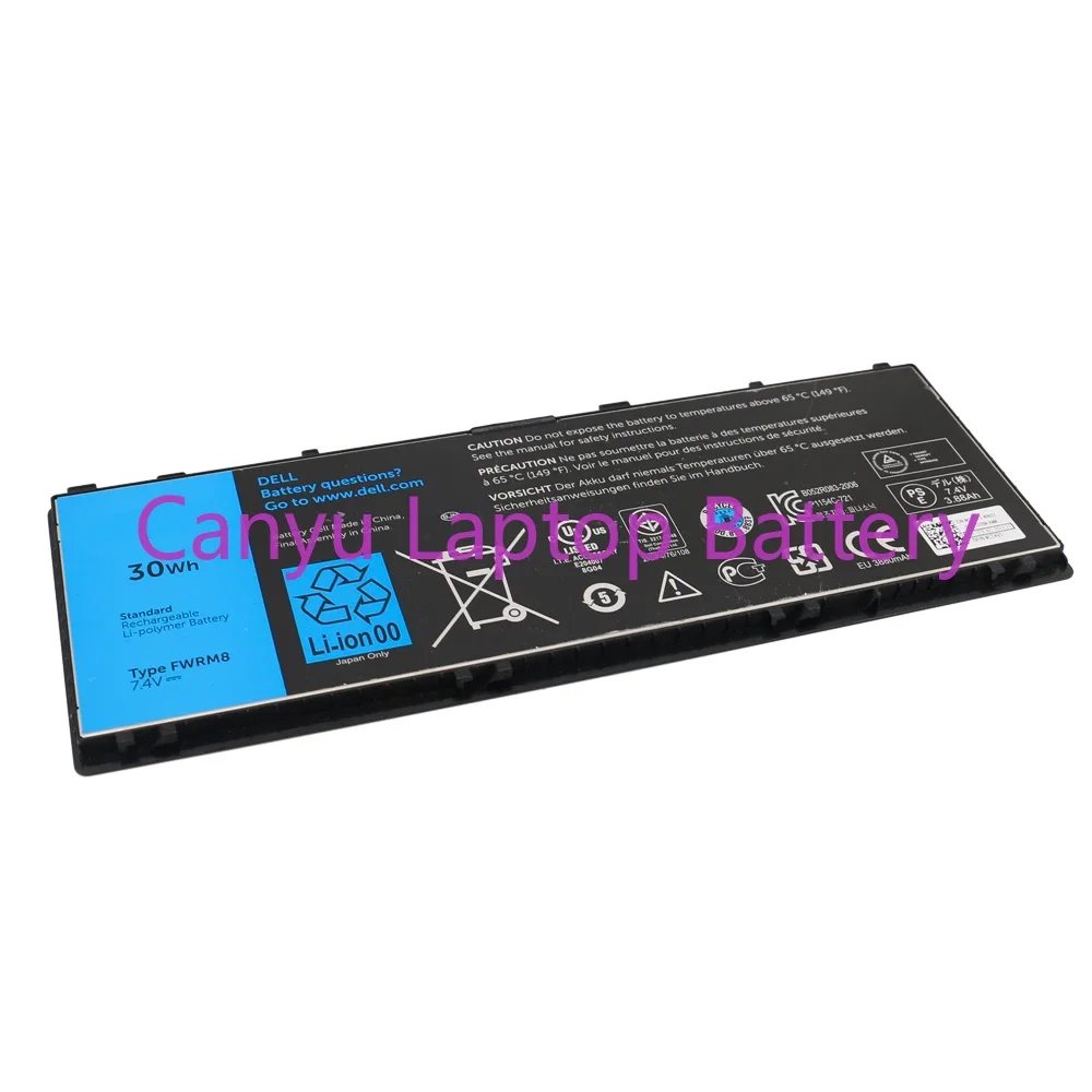 

30Wh 7.4V FWRM8 PPNPH Laptop Battery For Latitude 10 ST2 10 ST2e YCFRN KY1TV C1H8N 1XP35 312-1412 312-1423 Tablet PC