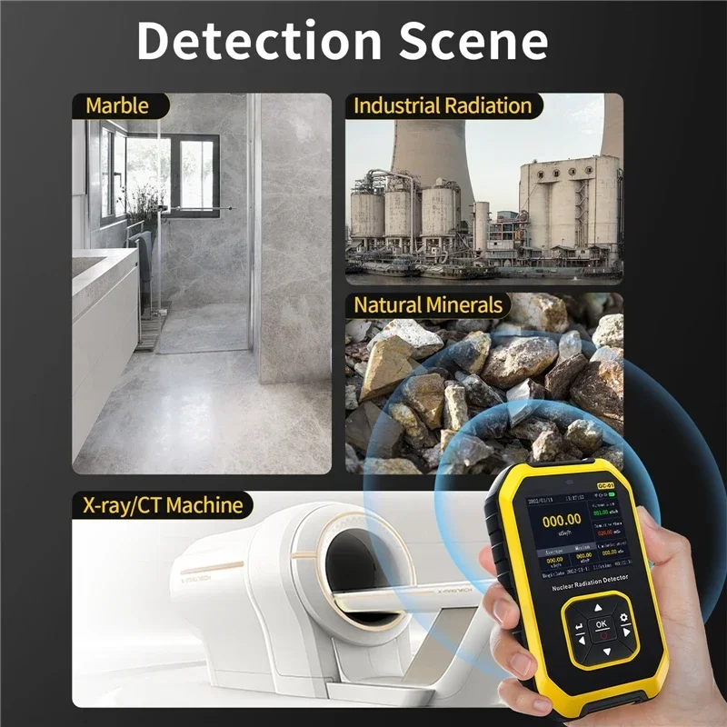 Personal Dosimeter X-ray Gamma-ray Beta Ray Radioactivity Tester Marble Detector Geiger Counter Nuclear Radiation Detector 6