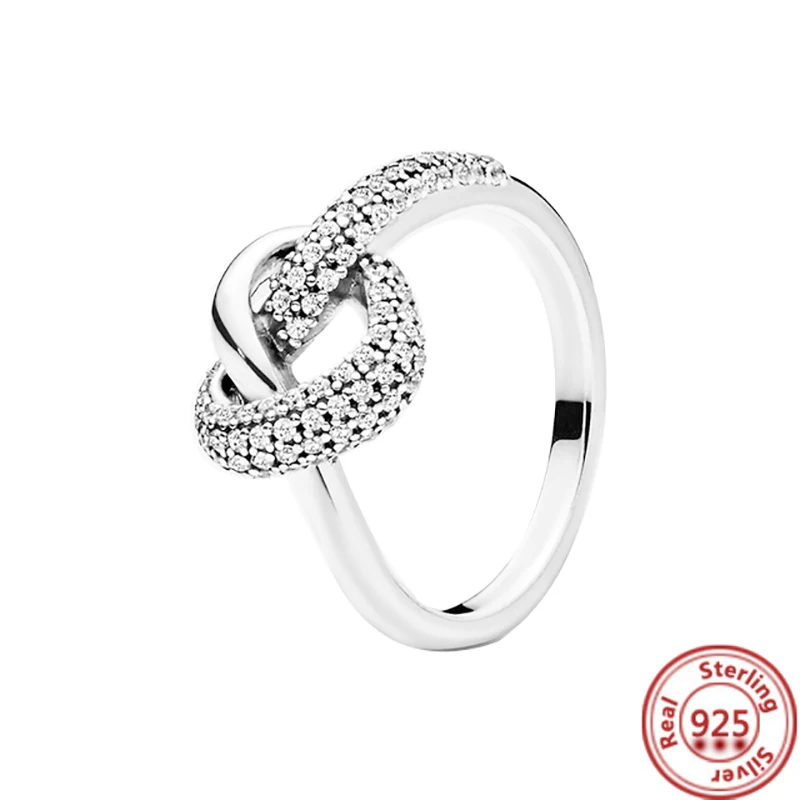 thumbnail image 1 of Authentique 100% 925 argent Sterling couronne coeur fleur aile clair Zircon scintillant CZ Pantaro anneaux pour femmes bijoux anniversaire, 1 of 5