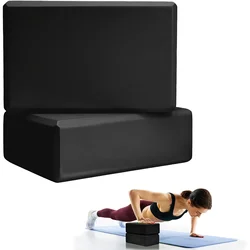 Pair of High - Density Foam Yoga Blocks - Lightweight, Supportive, and Odor - Free Essential Fitness Accessory (Black)