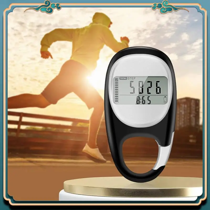 Pedometer For Walking, Portable Walking Pedometer 3D Step Counter, Simple Electronic Steps Tracker With Carabiner Easy To Use