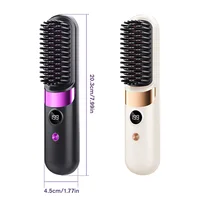 Brosse lissante pour cheveux avec écran LCD, sans fil, rechargeable par USB, lisseur portable, mini brosse lissante pour la maison et les voyages 5