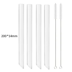 Reusable High Borosilicate Glass Drinking Straws (200 - 14mm 4Pcs)