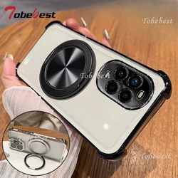 360° Rotating Magnetic Bracket Shockproof Plating Phone Case for Huawei nova 7 5G (Black)
