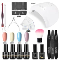 ROSALIND Gel Nail Polish With Nail Lamp Kit for Manicure Nail Art Semi Permanent Gel Varnishes Lacquer Top Base Nail Kit 2