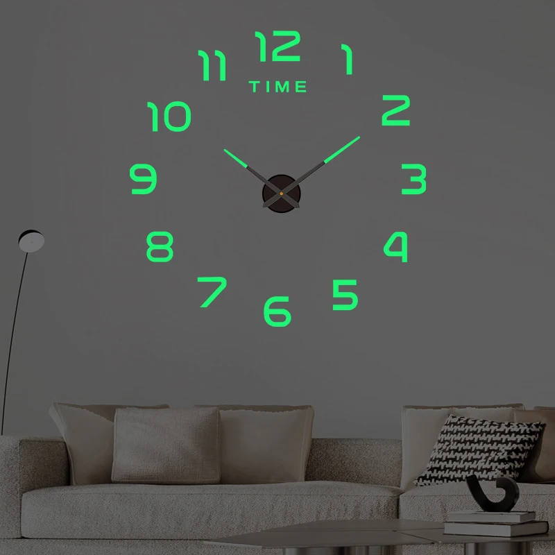 Modern Design Large Wall Clock 3D DIY Quartz Clocks Fashion Watches Acrylic Mirror Stickers Living Room Home Decor Horloge