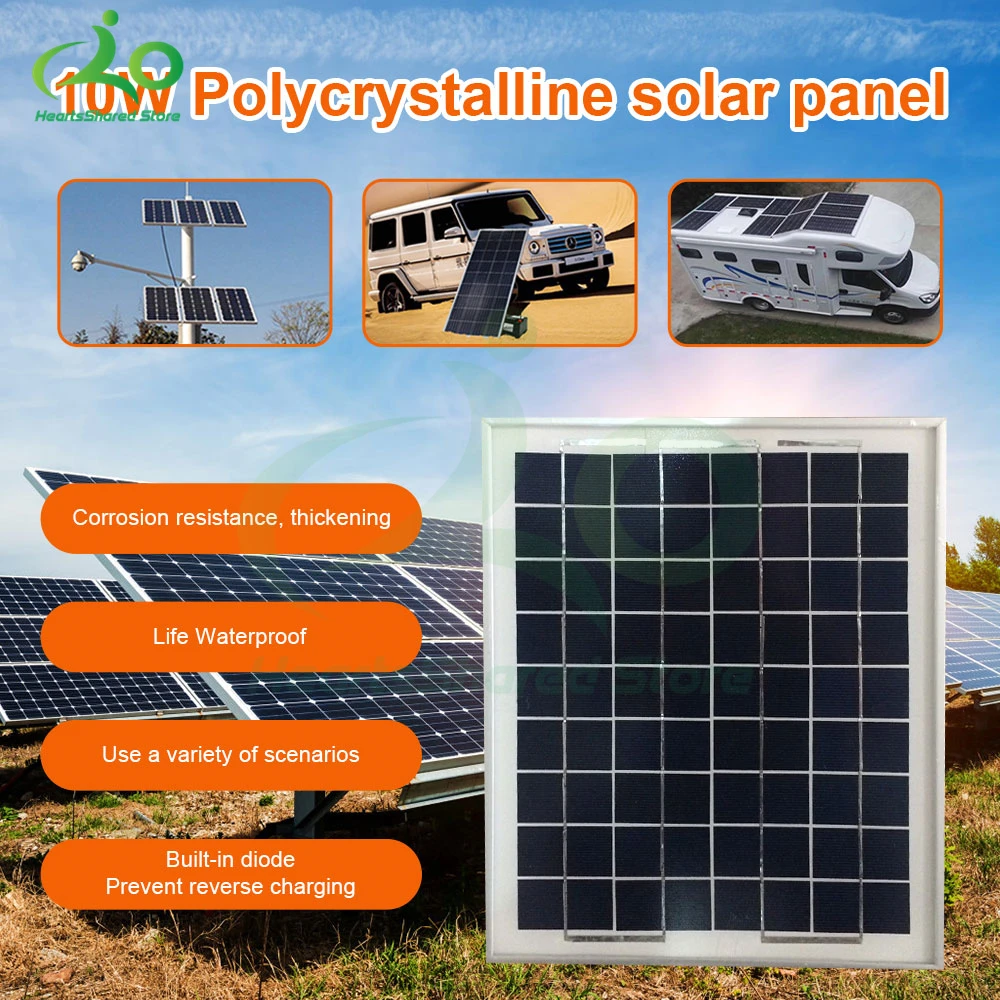 

Поликремниевая Бытовая Солнечная панель 10 Вт, заряжаемая батарея 12 В, солнечная панель, уличная мини солнечная панель для торгового центра, солнечная панель, уличные инструменты