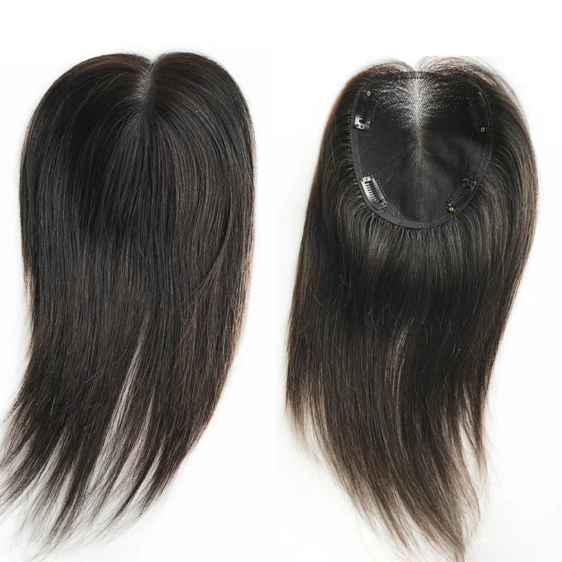 Swiss Lace Women Toppers Clip In Hair Pieces Full Hand Made Straight Topper Cover White Hair Natural Scalp hair toppers