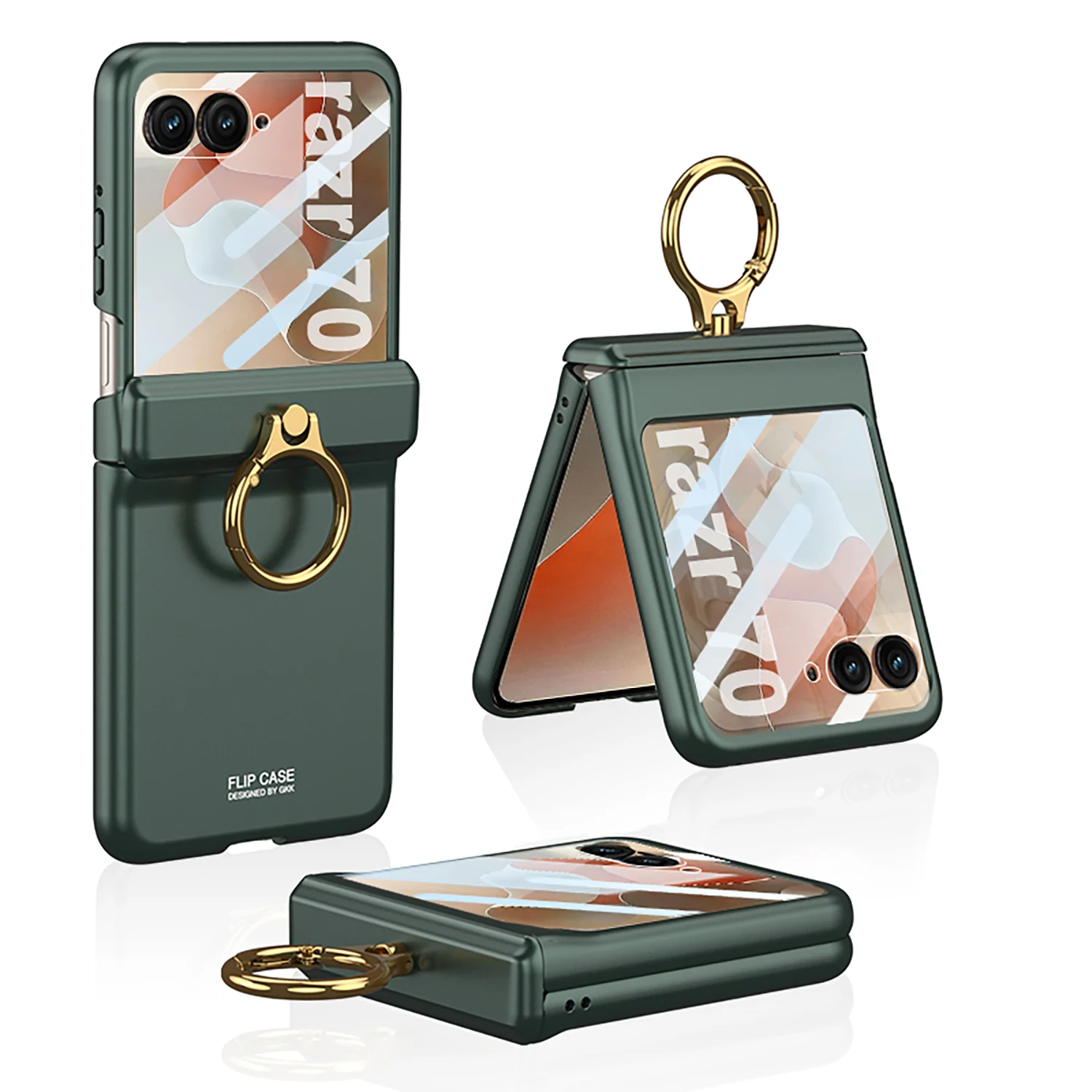 Magnetic Shell Film Ring Cover with Hinge Protection - Shockproof Phone Case