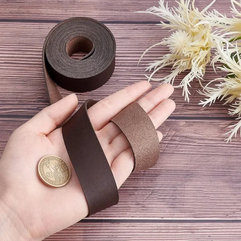 Leather Fabric 1Roll PU Leather Strap Strip 1 Inch Wide 79 Inch Long for DIY Crafts