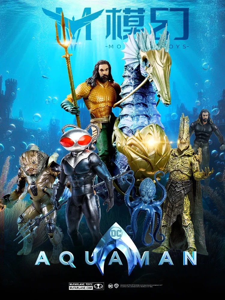 

Mcfarlane Dc подлинный Aquaman 2 Stealth Armor Storm Seahorse Mount черный Манта пират 7-дюймовая подвижная Коллекционная фигурка