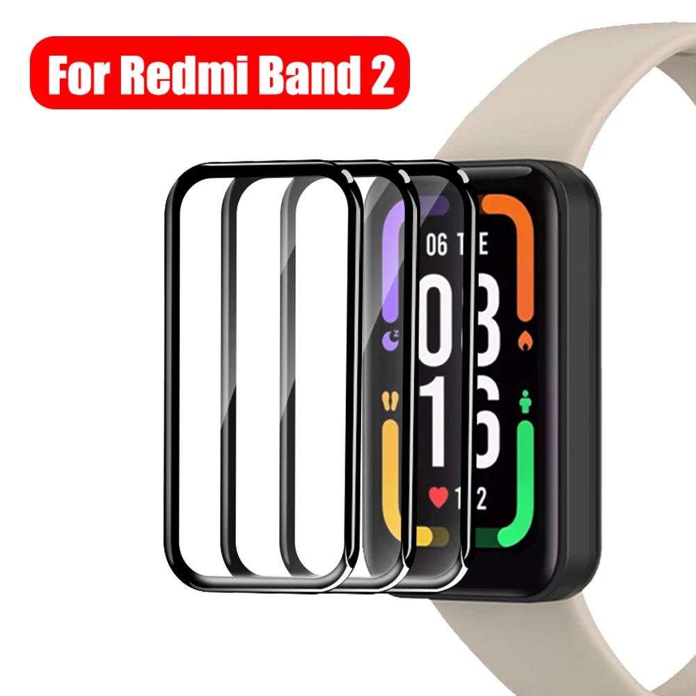 

Изогнутая 3d-пленка для часов Xiaomi Redmi Band 2 Smartband, Аксессуары для защиты экрана от царапин, мягкая защита экрана, не закаленное стекло