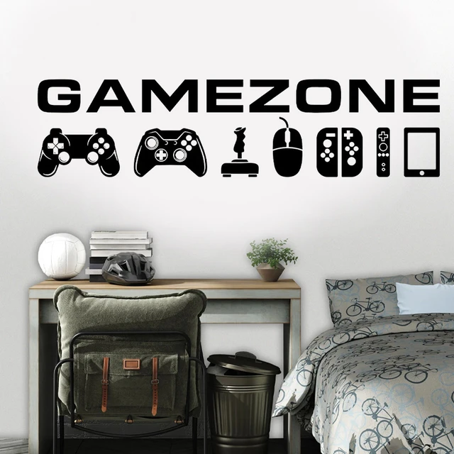 Game Zone Controllers Wall Decal Vinyl Art Home Decor Gaming Room Gamer  Video Game Sticker Removable Wallpaper Mural AB30 - AliExpress