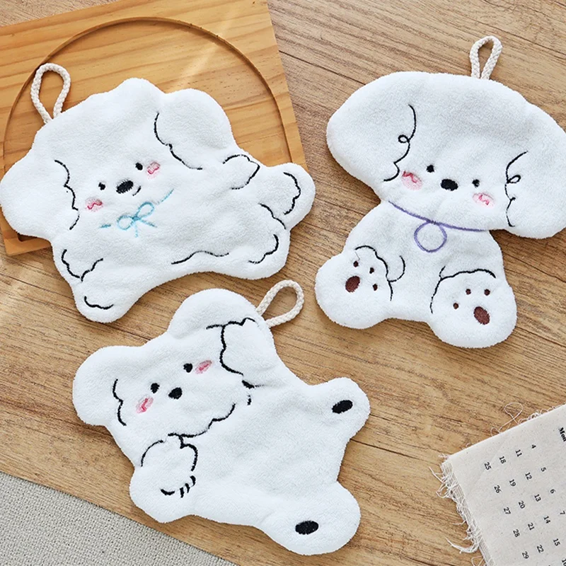 Description Picture 4 of itemKawaii Dog Hand Towel Cute Handkerchief Dinning Table Serviettes Cleaning Cloth for Chkitchen Towel for Hands Bath Hand Towel
