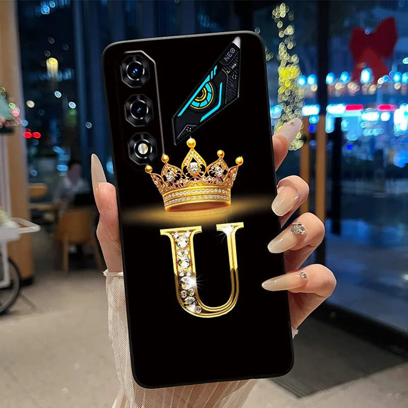 Newest Crown Letter Couple Phone Case - Soft Black Candy Shockproof Casing