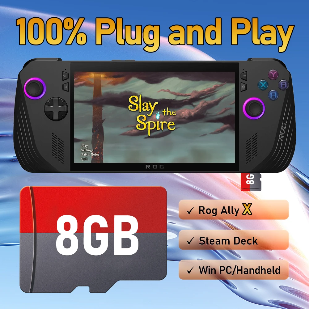 Retrobat Game Card with 3170 Games for ROG Ally/LEGION GO/AYANEO/OneXPlayer/Steam Deck Handheld Game Console/Windows PC for N64 1