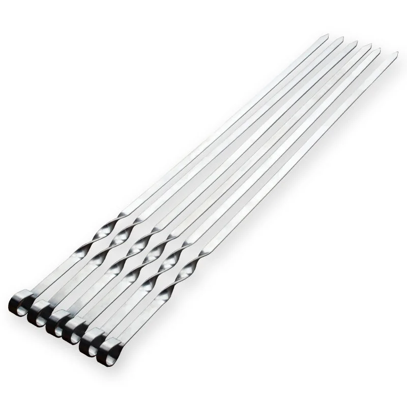 Barbecue Skewers Stainless Steel Reusable Thickened Extended for Beef and Mutton