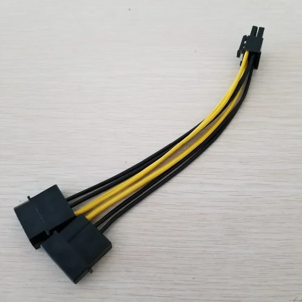 Enhanced Power Cable: Dual IDE Molex to CPU 8-Pin Converter, 18AWG Wire, 15cm Length