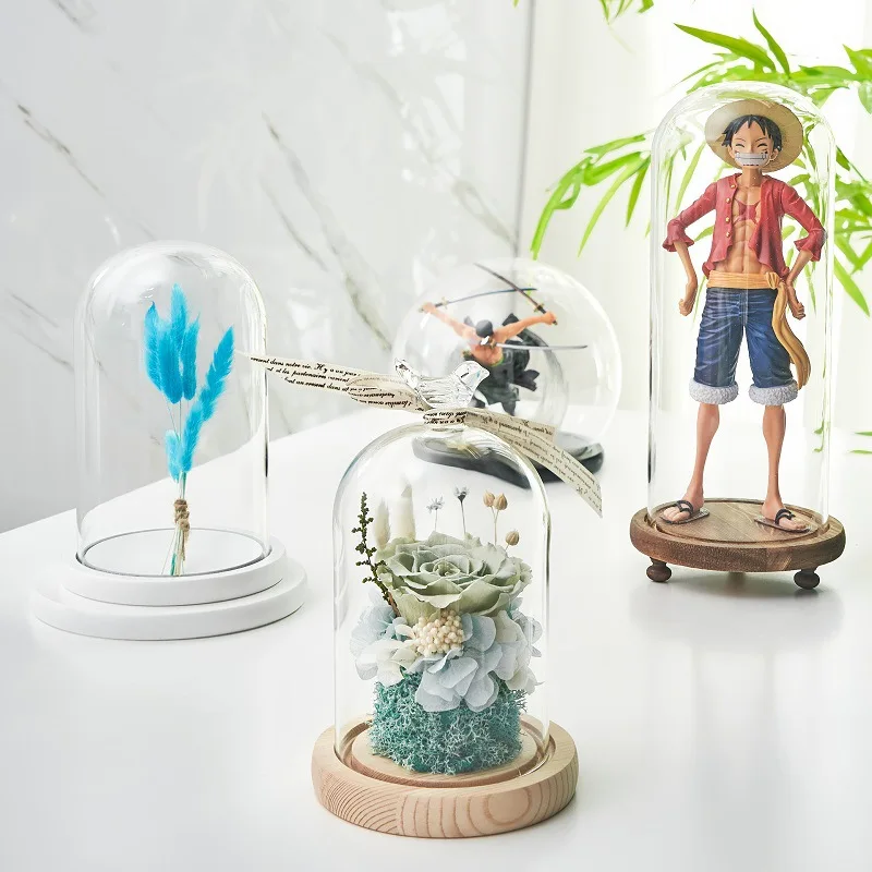 Dia15cm 18cm Wedding Glass Crafts Domes Tent Wholesale Glass Cover Dome Roofing Flower Jar Glass Display Dome House 5