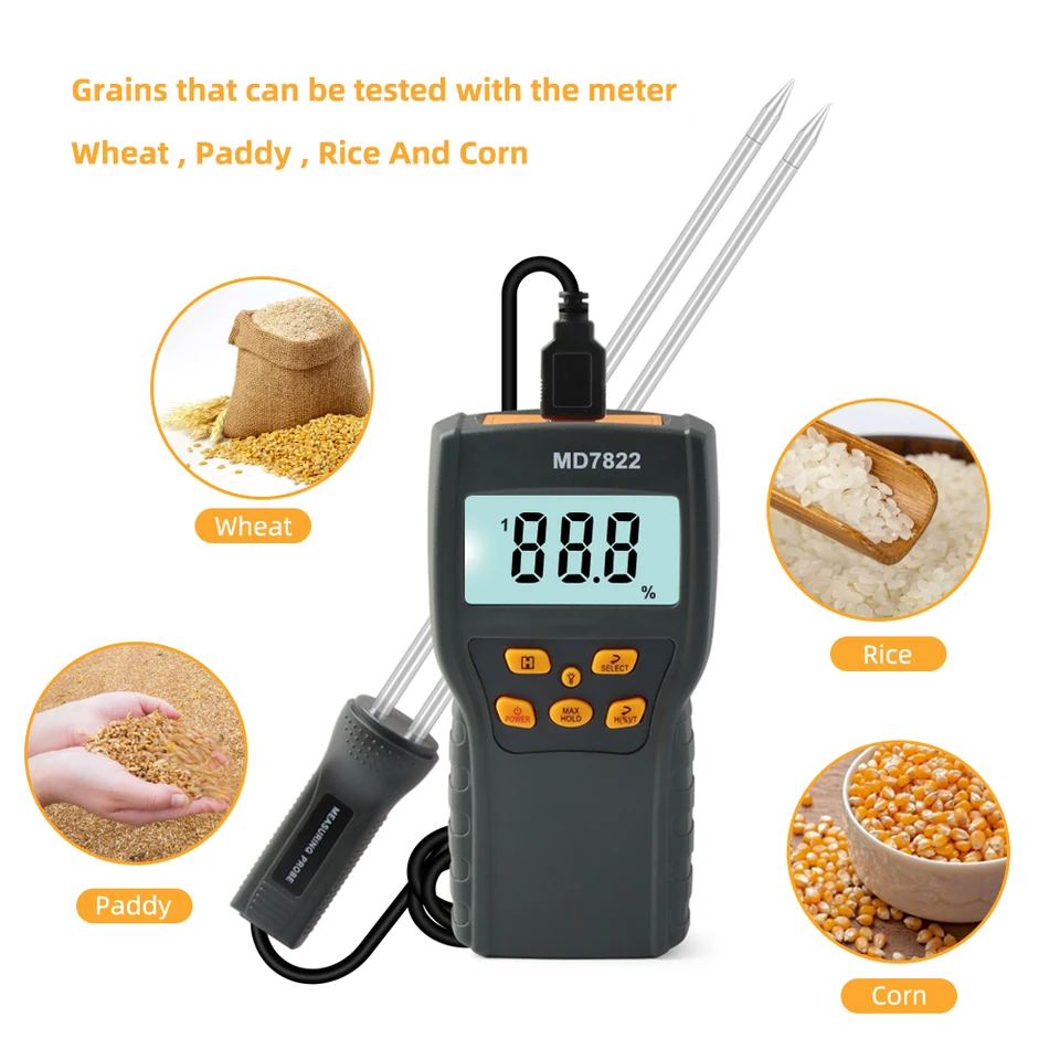 TK100 Portable Digital Multifunctional Moisture Meter For Grains Chemical Plastic Granule Soap Powder Soil