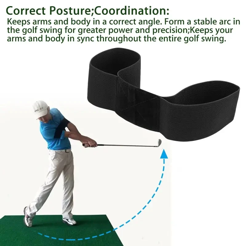 1PC Professional Elastic Golf Swing Trainer Arm Band, Golf Swing Gesture Corrector For Men Women Beginners 2
