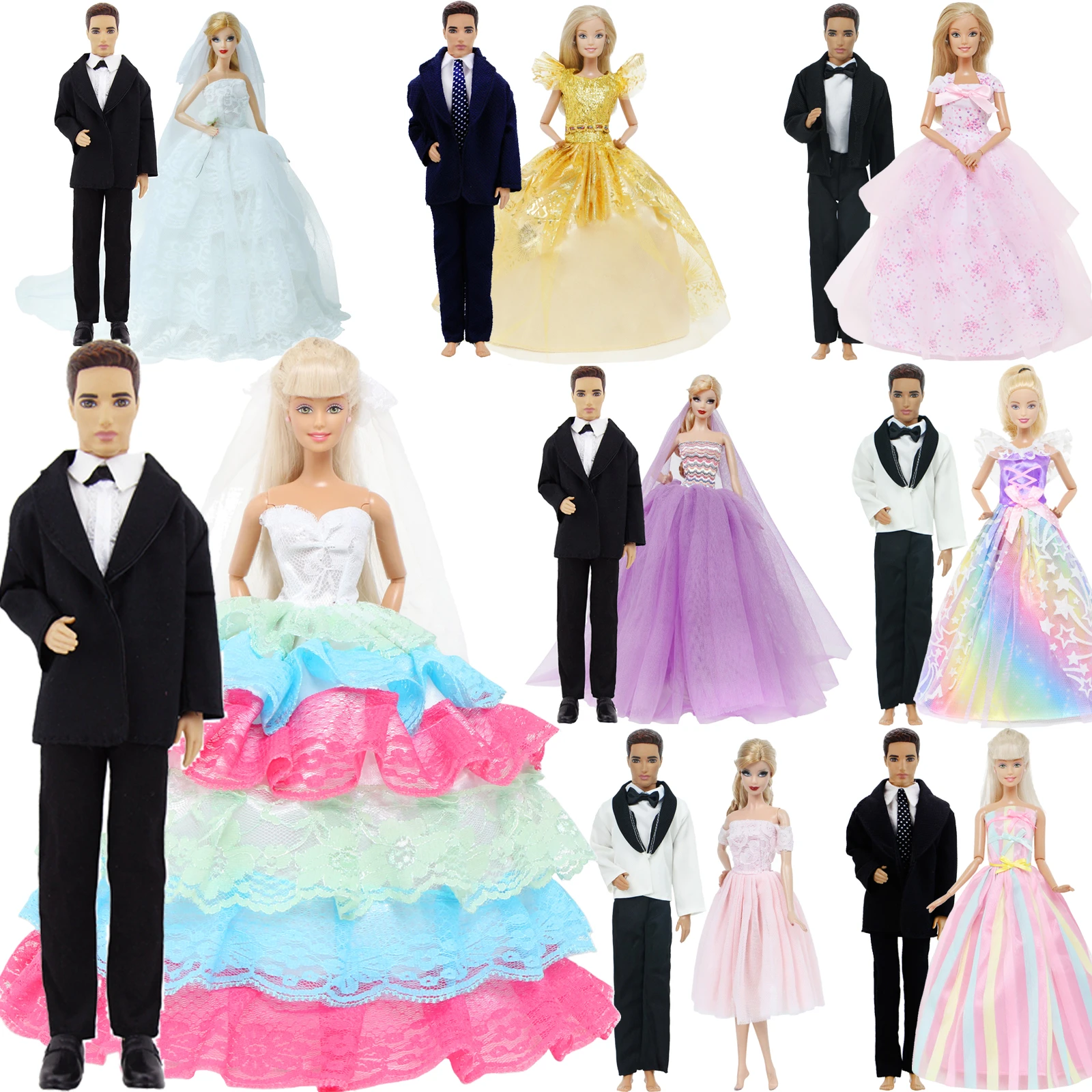 Ster Rally voorzichtig Suit Ken Doll Barbie Wedding | Barbie Ken Wedding Dress | Costumes Barbie  Ken Wedding - Dolls Accessories - Aliexpress