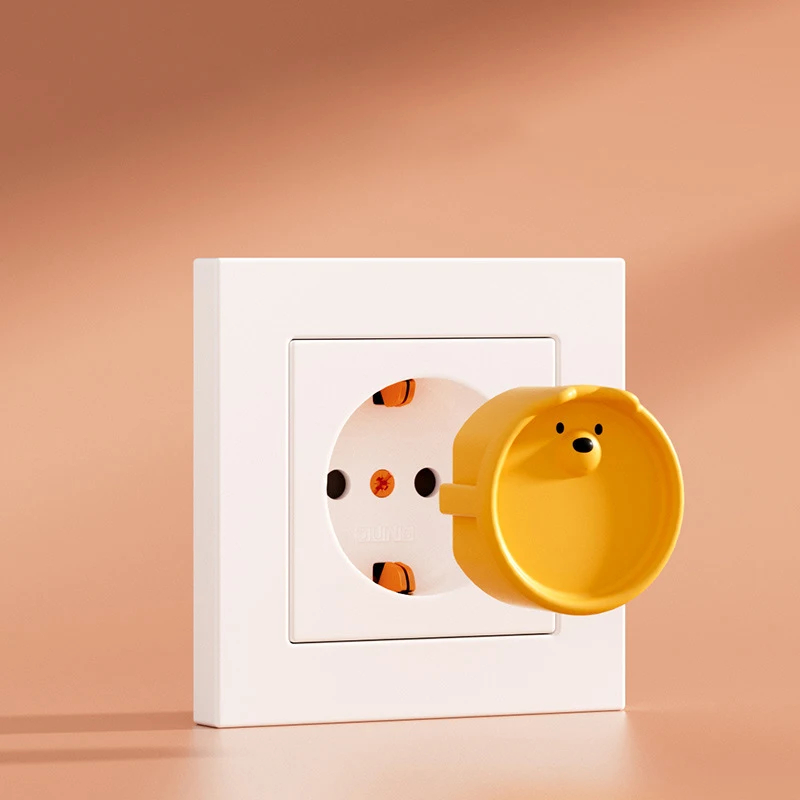 Baby Socket Cover 5Pcs Baby Safety Protection Socket Protective Cover Cute Cartoon Children Electric Shock Prevention Dust Protection Cover