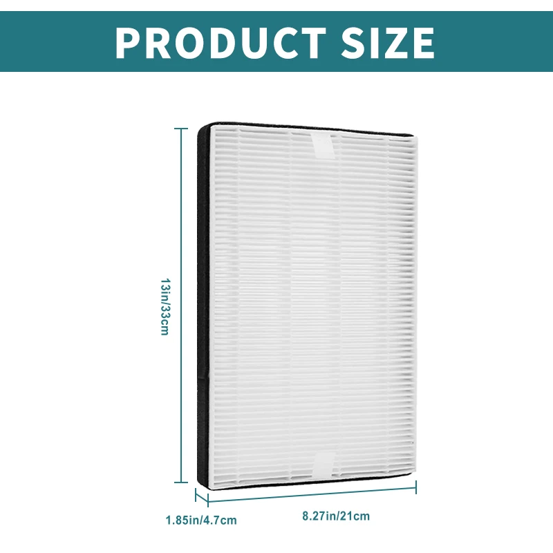 Détail de la structure plissée du filtre HEPA True compatible Filtrete pour purificateur d'air.