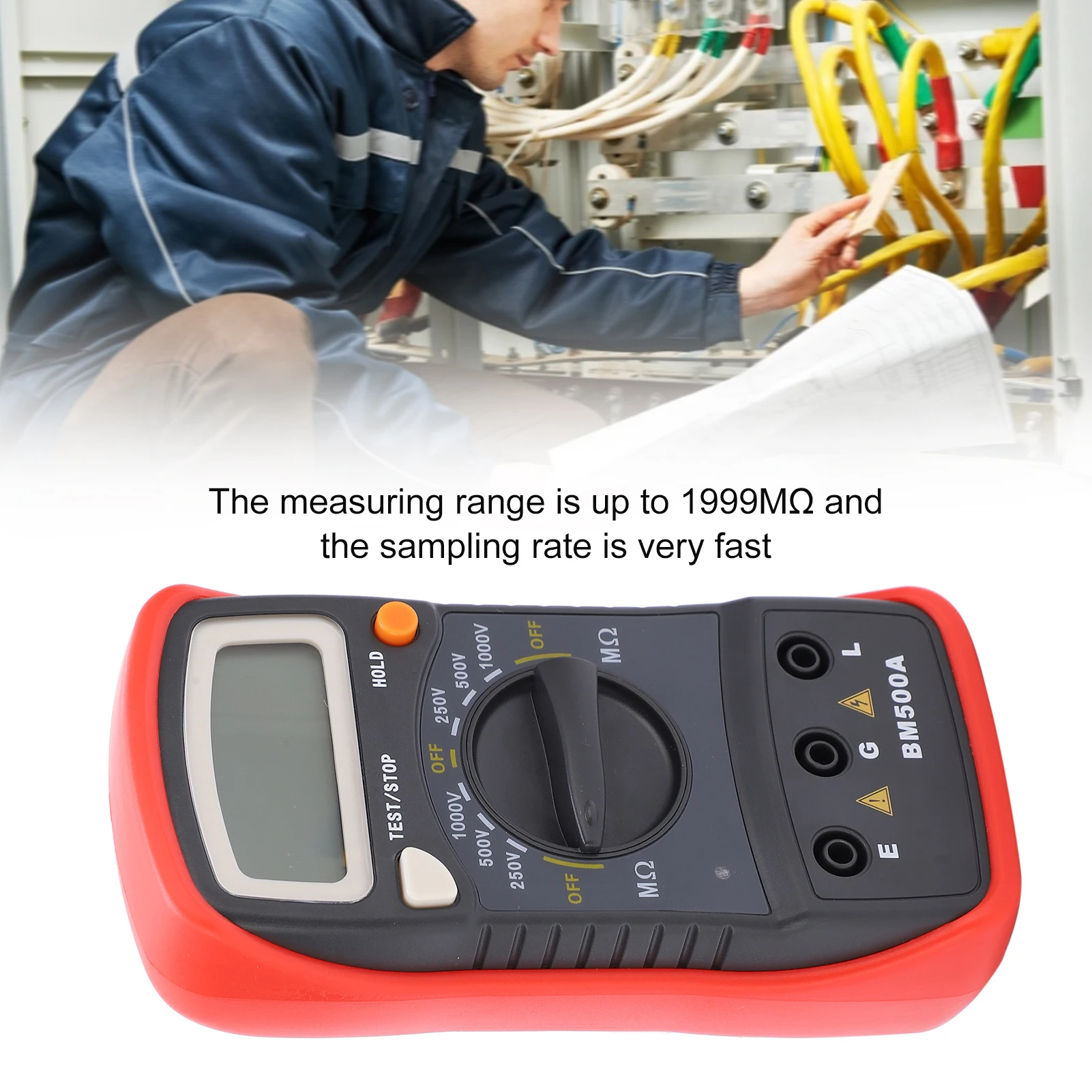 BM500A 1000V LCD Resistance Tester Digital Insulation Resistance Meter Megohm Meter resistance tester