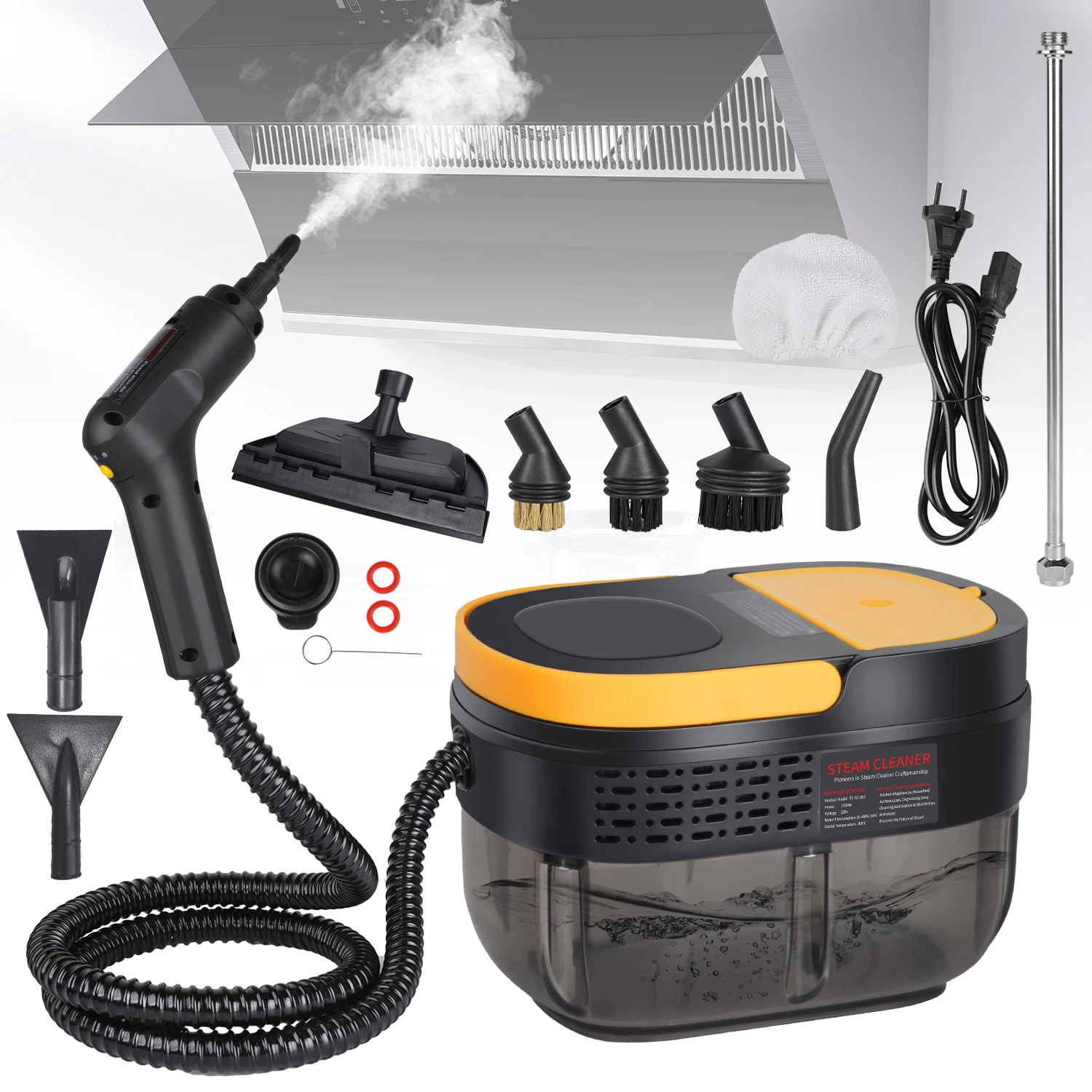 Nettoyeur vapeur haute pression 2500W, nettoyage vapeur haute température portable pour climatiseur, hotte de cuisine, voiture, canapé