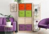 16407-d8feca.jpg Cube Storage Bins for Drawer and Closet Organization in Purple Green Orange Set of 6